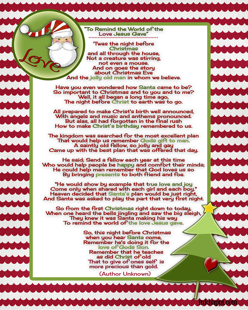 christmas poem assignment