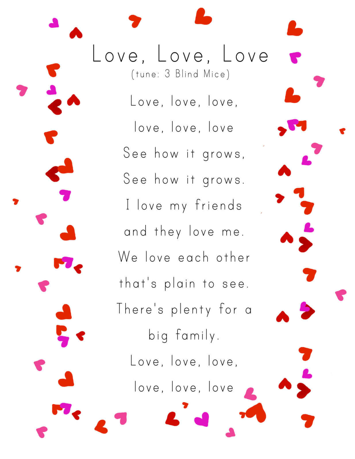 Printable Valentines Day Poems For Kids To Parents