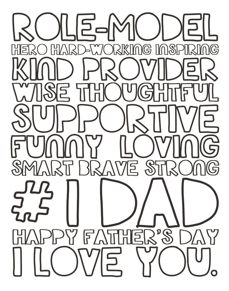 Download 15 Printable Father's Day Coloring Pages - Holiday Vault