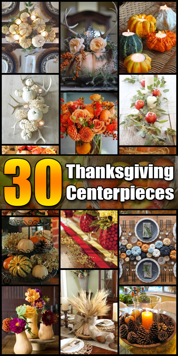 30 Stunning Thanksgiving Centerpieces - Holiday Vault #Thanksgiving